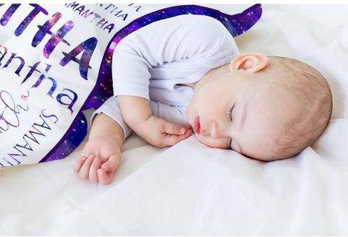 50x40inch D-Story Personalized Baby Blankets with Names, Custom Baby Girls Blanket Initial Swaddle Blanket