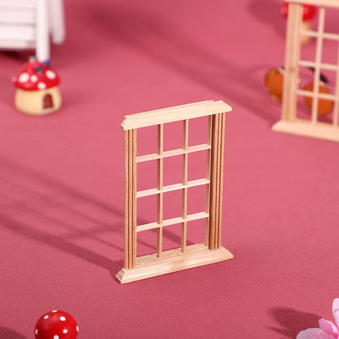 2 Pcs Mini Furniture Doll House Miniature Window Frame Model Decoration
