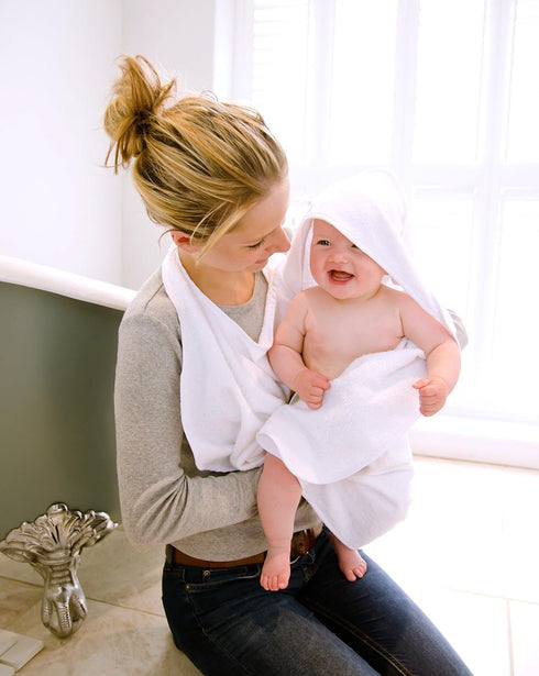 Hands-Free White Baby Towel - Soft and Convenient