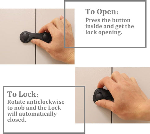 4 Pack Cabinet Locks for Babies, Childproof Latches with Adhesive for Drawer Cupboards Closet and Pantry Door