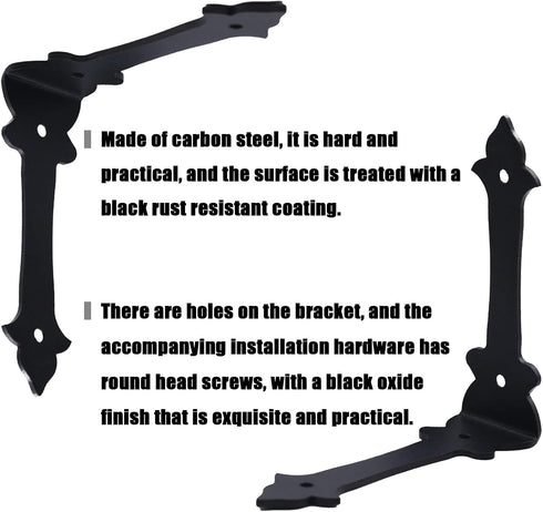 4 Inch Corner Protector, Black Corner Guards with Metal Embellishments for Home Edge Hardware Accessories (4 Pack)