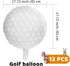 Sosation Golf Ball Balloons Decoration - Golf Themed Round Aluminum Foil Balloons for Birthday Party (12 Pieces)
