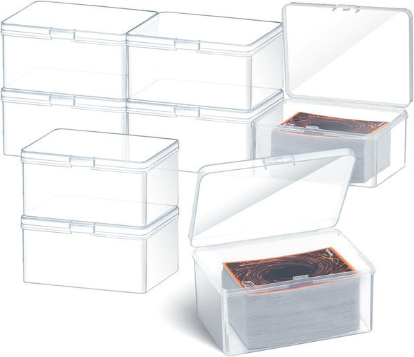 Playing Deck Card Storage Box - 8 Pcs Plastic Card Boxes Compatible with 100 Mtg Holder for Trading Card Games