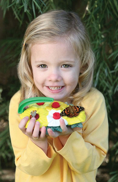 Insect Lore Butterfly Feeder Kit – Garden Toy with Nectar Reservoirs, Butterfly Landing Pads, and Red Nectar Wicks.