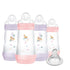 MAM 9 oz. 4 Pack 0-6M 4-Pack Easy Start Matte Deco Girl with Bonus Nipple + Original + Night Girl Pacifiers