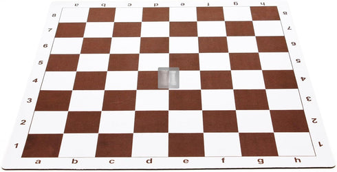 Standard Vinyl Roll Up Chess Boards - Professional Club & Tournament Chess Boards (2.25" Square, Brown Rubber)