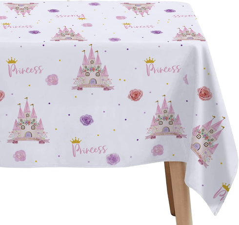 HIPVVILD 3 Pack (54in 108in) Princess Tablecloth Girl - Disposable Princess Party Table Cover for Birthday Baby Shower