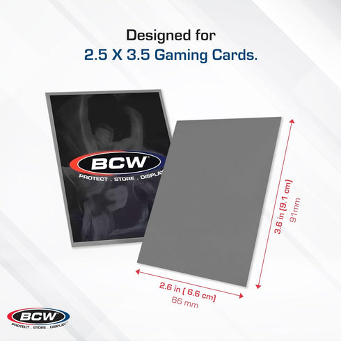 BCW Deck Guard Double Matte Grey Card Sleeves, Acid-Free, Archival-Safe, No PVC, Anti-Glare Matte Finish, 50 Ct
