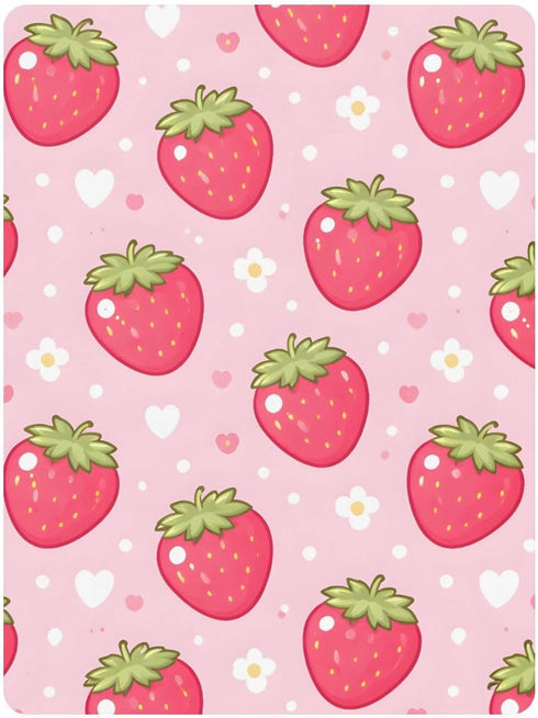 CZXW 52" 28" Red Strawberries Crib Sheets Fitted x Natural Cotton Soft & Breathable for Baby Crib Mattress