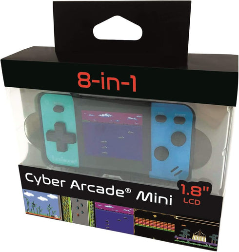 LEXiBOOK Portable Handheld Game Console: Cyber Arcade Mini with 8 Games, 1.8" Color LCD Screen, Blue/Black