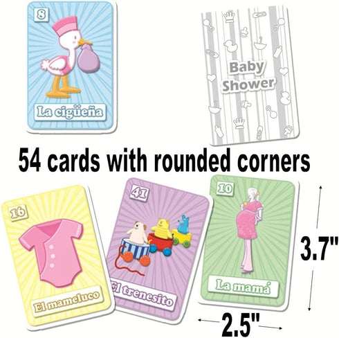 MoreFiesta Baby Shower Mexican Bingo Game in Spanish for 30 Players