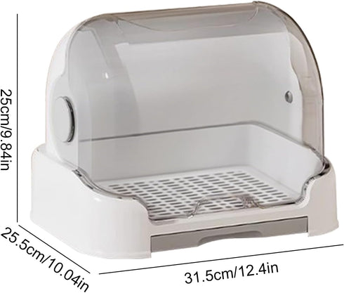 Genrico Countertop Bottle Organizer, Storage Box and Dryer with Lid for Breastfeeding Bottles Portable Dustproof
