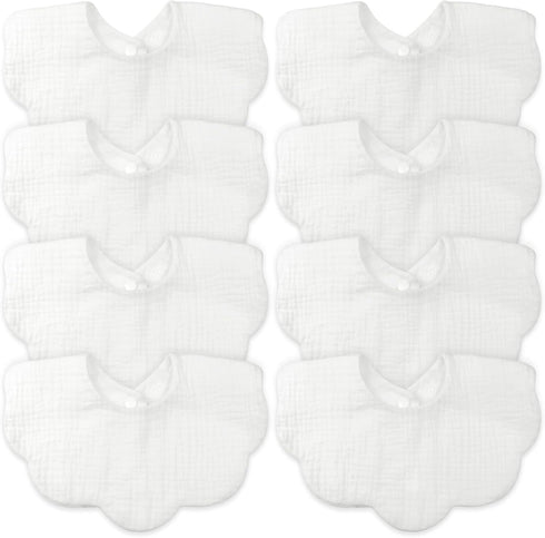 EllieHouse Baby Bibs for Girls Boys 8 Pack Muslin Drool Teeth Drooling
