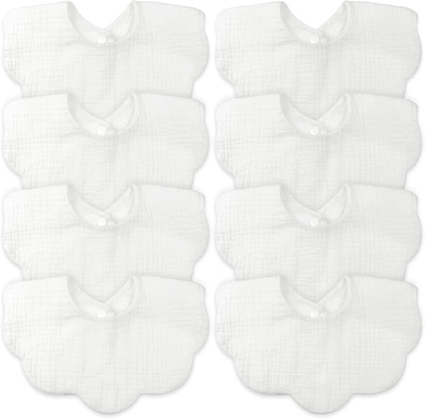 EllieHouse Baby Bibs for Girls Boys 8 Pack Muslin Drool Teeth Drooling