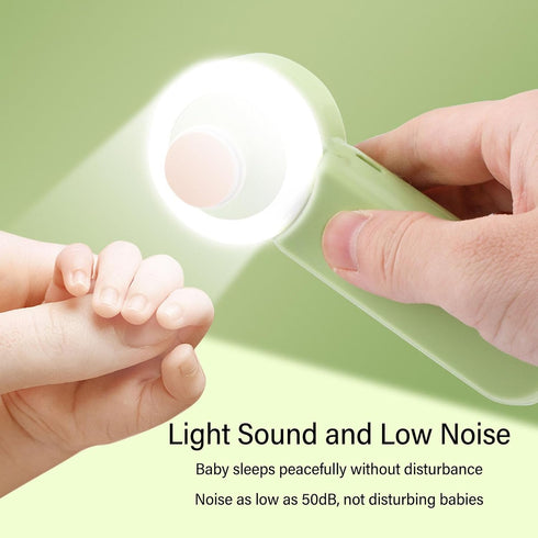 Rushbom Trimmer 2 6 Baby Nail Speeds Grinding Pads Electric Nail File with Light for Newborn Infant Toddler Kids Adults