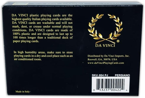 DA VINCI Persiano Italian 100% Plastic Playing Cards - 2-Deck Set with Hard Shell Case