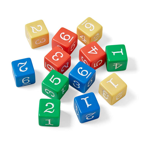 hand2mind 3/4-inch (Set 12) Plastic Color Number Dice