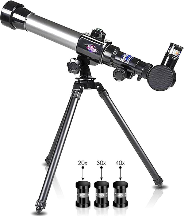 ArtCreativity Kids Telescope for Beginners with Tripod Stand & 3 Eyepieces (20x, 30x,