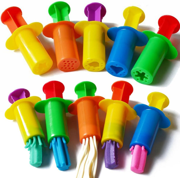Assorted Colors Dough Extruders Set - Set of 10 Designs