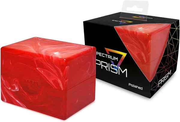 BCW Spectrum Prism Deck Case - Carnelian Red, 1 ct, Fits 100 Double-Sleeved Cards, Trading Card Storage