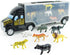 Boley 8 Piece 14" Safari Transport Truck Carrier with Miniature Animal Figures and Portable Truck