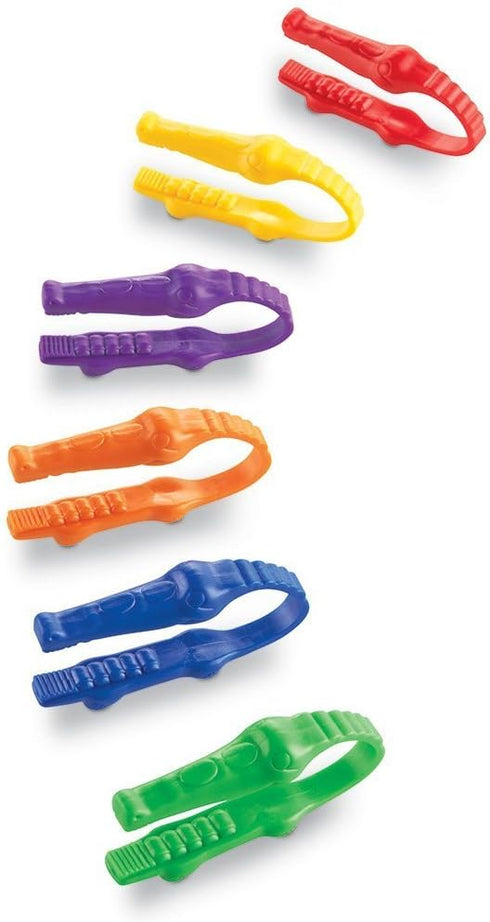 Learning Resources Gator Grabber Tweezers - 12 Pieces, Ages 2+, Fine Motor Tweezers for Kids