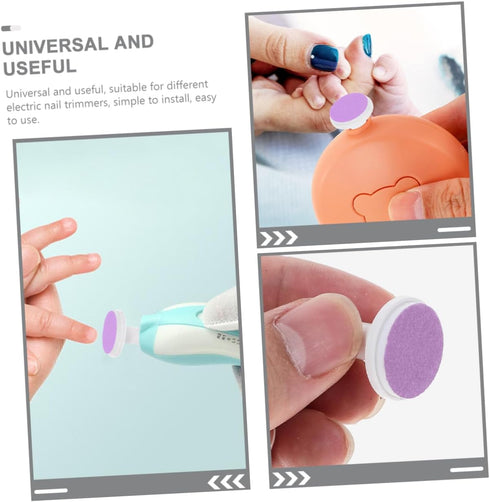 Trimmer 24 Baby Electric Nail Replacement Pads Pcs Nail Grinding Heads Sandpaper Pads for Infant Toddler Safe Gentle