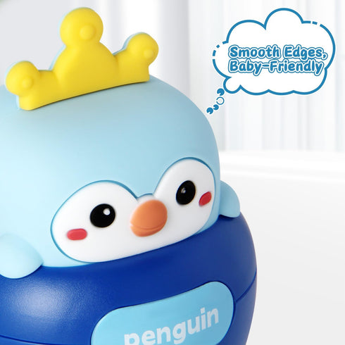 Yaozyety 3-12 Baby Penguin Wobble Toys, Infant Roly-Poly Tumbler Musical Wobbler, Babies Sensory Development & Teething