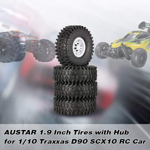 Goolsky 4Pcs AUSTAR AX-5020C 1.9 Inch 120mm Tires with Hub for 1/10 Traxxas Redcat SCX10 AXIAL RC4WD TF2 Rock Crawler by Goolsky