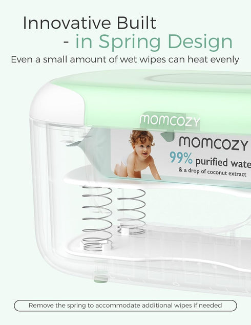 Momcozy 100pcs 10-Min 4 3-Level New Baby Wipe Warmer, Larger Capacity Wipe Dispenser, Fast Heating with Temperature