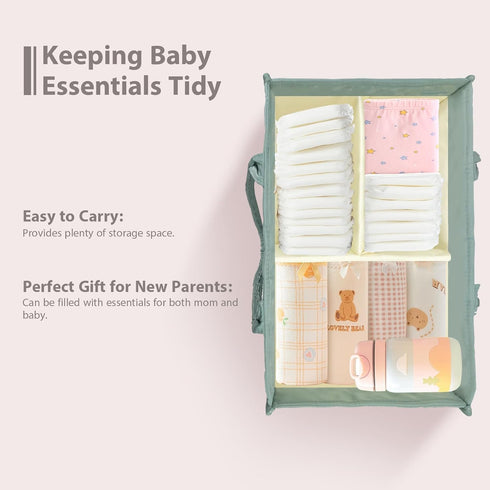 POXXU Baby Diaper Caddy Organizer and Storage,Diaper Bag,Baby Shower Gifts,Nursery Diaper Storage Bin and Car Organizer