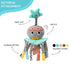 DINGLE DANGLE - Diaper Changing Distractor - Diaper Changing Helper Headband, Baby Mobile, & Sensory Rattle. Newborn