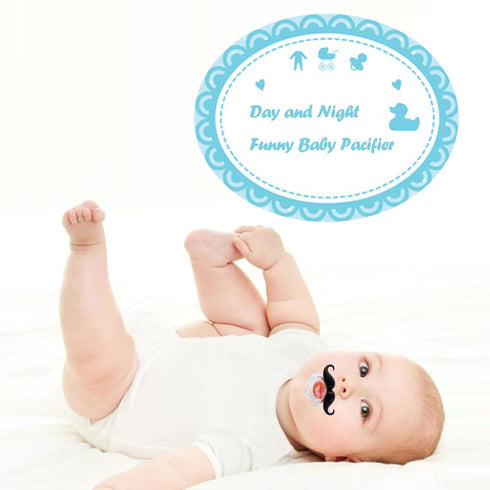 0-36 ROBBEAR Funny Baby Pacifier, Cute Mustache Binkies, Fake Big Teeth Binky Bucktooth Halloween Pacifiers for Babies
