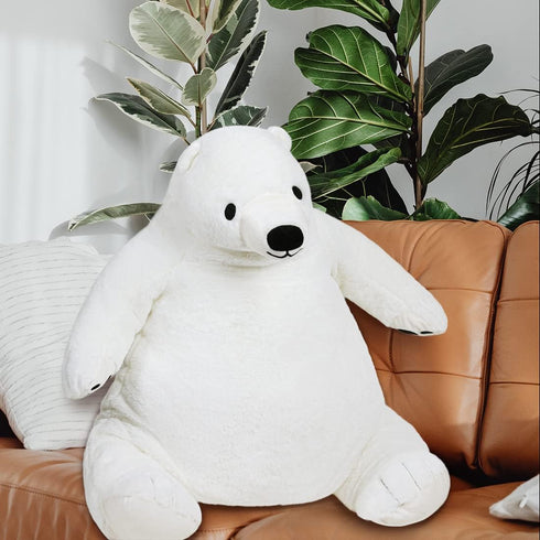 Djungelskog Bear Giant Simulation Plush Doll, 31.5 in/80 cm White Polar Bear, Huge Cuddly Teddy for Home Decoration