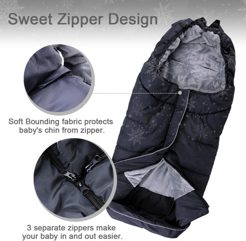 Weatherproof Universal Sleeping Bag for Stroller, Adjustable Winter Car Seat Cover & Stroller Zipper Blanket for Boy