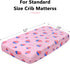52" 28" Baby Fitted Crib Sheet Soft Microfiber x Crib Mattress Sheet for Girls Breathable Baby Bedding with Strawberry