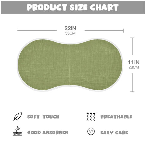 Emelivor Set 4 Moss Green Muslin Burp Cloths for Baby Super Soft Baby Burp Cloths of Absorbent Baby Washcloths Bibs