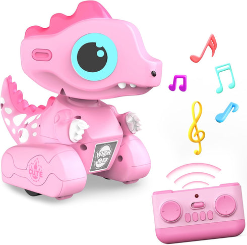 Remote Control Car Pink Dinosaur Toy, 2.4GHZ Remote Control Girls Dinosaur Toys