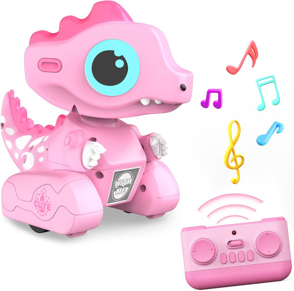 Remote Control Car Pink Dinosaur Toy, 2.4GHZ Remote Control Girls Dinosaur Toys