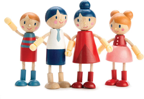Tender Leaf Toys - Doll Family - Cute Wooden Flexible Doll Family
