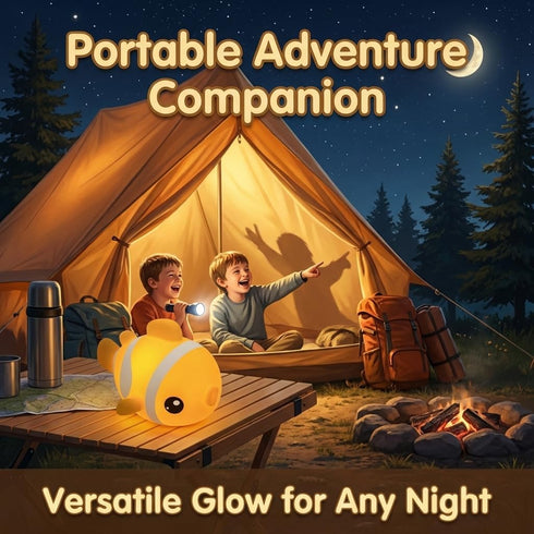 3-Level Cute Clownfish Night Light - Silicone Pat Pat Lamp with Brightness Adjustment, Timer Function, Rechargeable