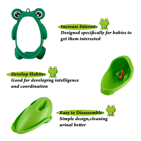 Cute Green Frog Potty Training Urinal - Fun Aiming Target for Boys