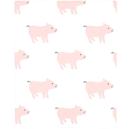 NoJo Soft Mini Crib Sheet - Pink & White Piggy Design
