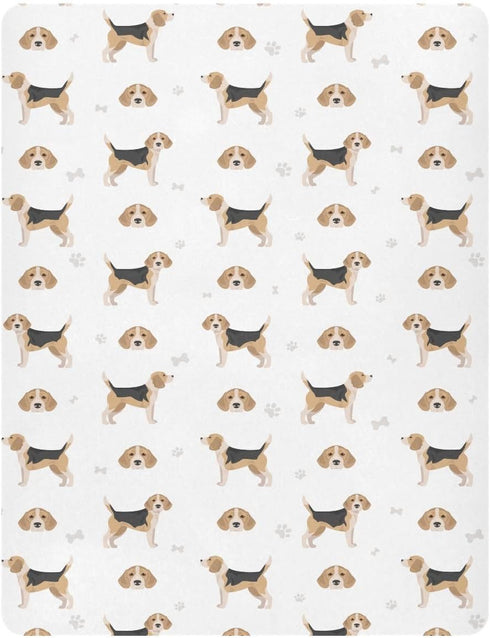 girlBeagle 52 28 9In Crib Sheets for Boys Dog mini Crib Nursery Sheets,Breathable Baby Crib Sheets,Soft Toddler