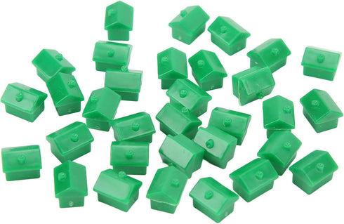 Hotel Game Replacement Pieces - Monopoly Replacement with 12 Red Houses and 32 Green Houses
