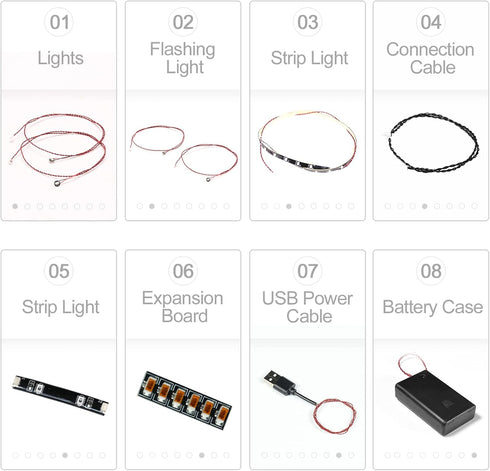 Light Up Your Bricks- 2 Pieces X Red Flashing Light 15 cm, USB Powered, Compatible with All Legos