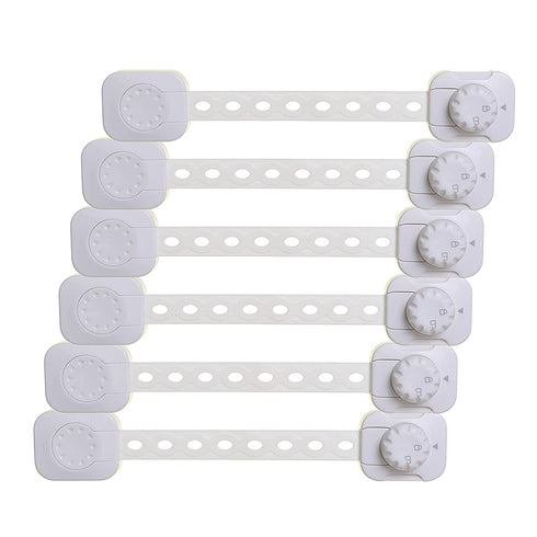 Dreambaby Twist 'N Lock Multipurpose Latch, Child Safety Locks, White, 6 Pack, Model L1435
