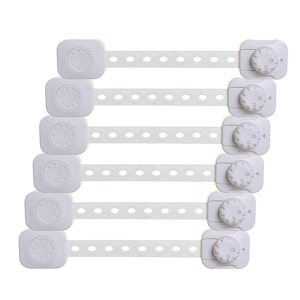 Dreambaby Twist 'N Lock Multipurpose Latch, Child Safety Locks, White, 6 Pack, Model L1435