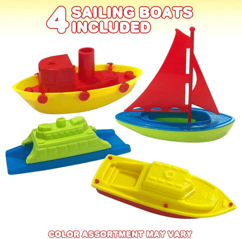 (4 Pack), 3-5, Summer ArtCreativity Toy Boats for Water Play, Pool Toys for Toddlers Floating Toddler Pool Toys