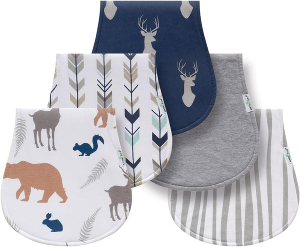Little Tots Burp Cloths 100% Cotton Baby Burp Set, Absorbent & Soft